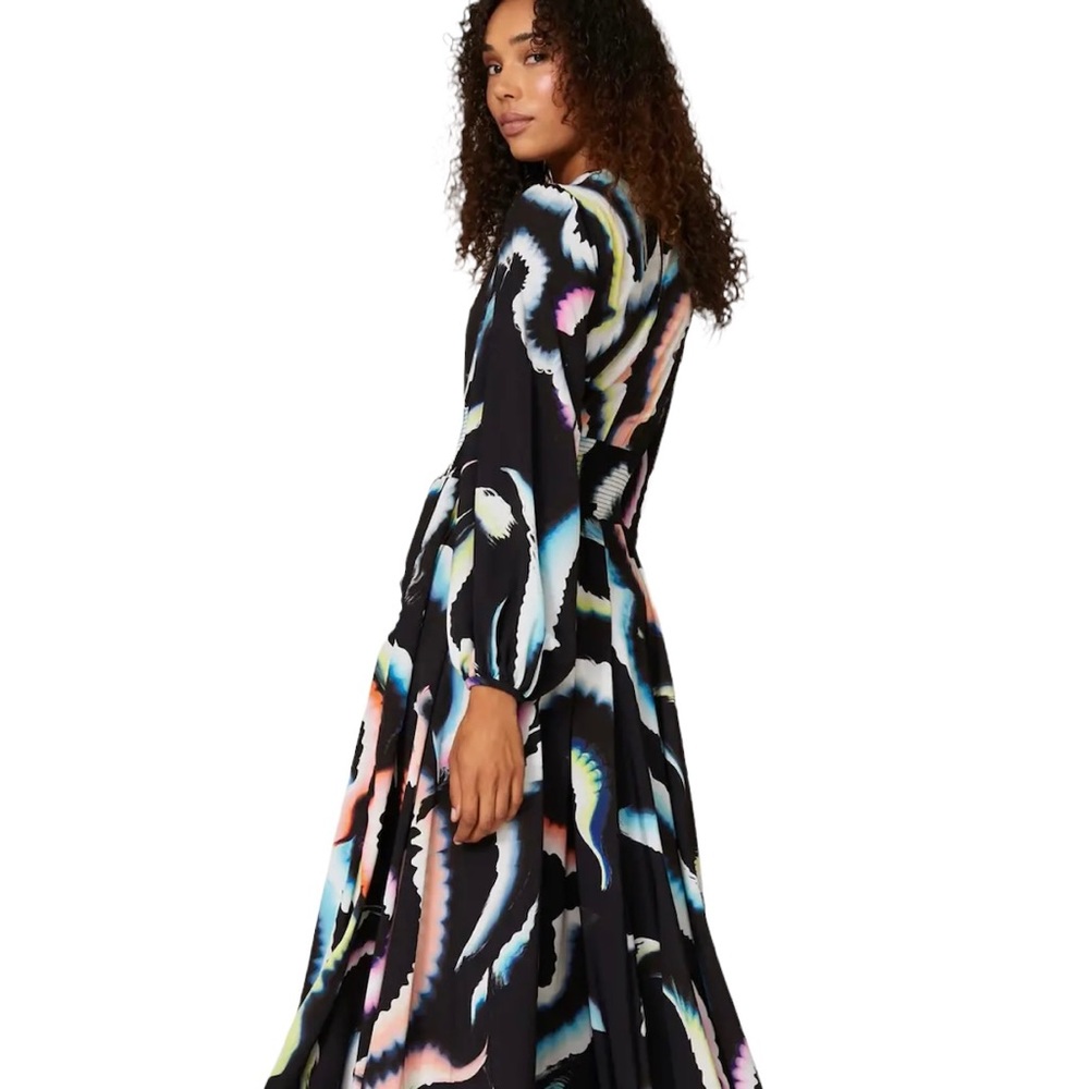 A.L.C. Black Multicolor Midi Dress